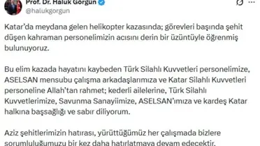 Katar'daki Helikopter Kazasında Şehit Olanlara Taziye Mesajları