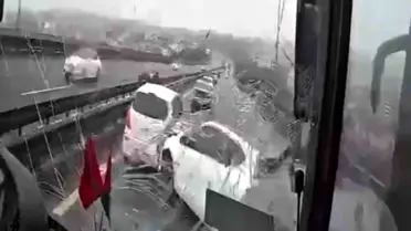 TEM Otoyolu'nda Zincirleme Kaza: 8 Yaralı