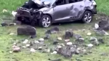 Batman'da Otomobil Uçurumdan Yuvarlandı