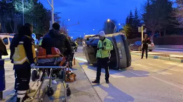 Çorum'da minibüsle çarpışan cip yan yattı: 1 yaralı