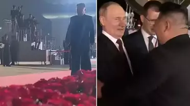 Böylesi görülmedi! Kim'den Putin'e görkemli karşılama