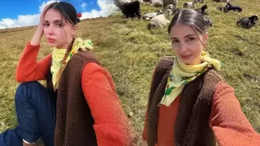 Zeynep Atılgan'ın derin yırtmaçlı pozundaki ayrıntı olay oldu