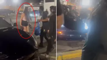 Alkolü fazla kaçıran genç kadın, araçla kalabalığın arasına daldı