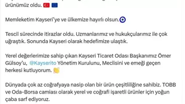 Kayseri Pastırması AB Tescili Aldı