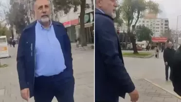 Kendisini işten çıkaran belediye başkanına sokak ortasında fena patladı