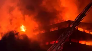 Trabzon'da fındık fabrikasındaki yangına müdahale devam ediyor