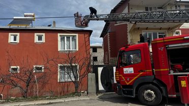 Van'da Çatıda Mahsur Kalan Yavru Kedi Kurtarıldı