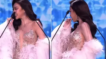 Podyumda talihsiz an! Yarışmacının başına gelen herkesi şoke etti