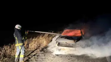 Van'da Otomobil Alev Aldı