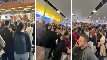 Olumsuz hava koşulları havalimanını felç etti, yolcular saatlerce bagaj bekledi