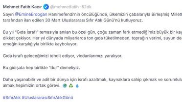 Bakan Kacır: Kaynaklara sahip çıkmak ve sorumluluk almak hepimizin görevi
