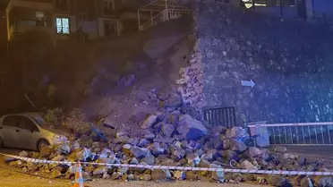 Bursa'da İstinat Duvarı Çöktü