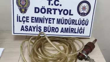 Dörtyol'da TIR'lardan mazot çalan şüpheli yakalandı