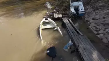 Sağanak sonrası İstanbul Boğazı'ndaki renk değişimi havadan görüntülendi
