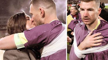 Dzeko antrenörünün eşini dudaktan mı öptü? Viral olan karenin aslı başka çıktı