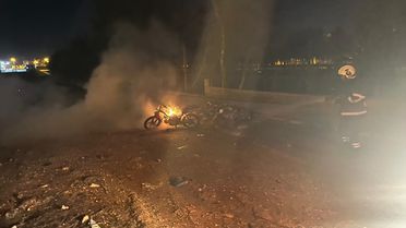 Nusaybin'de Motosiklet Yangını