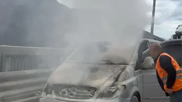 Bolu'da Minibüs Yangını