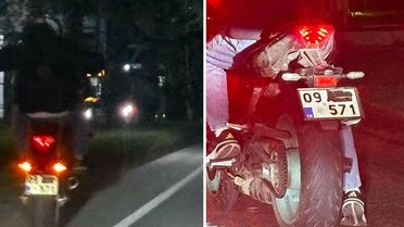 Manisa'da motosikletin plakasını gizleyen aday sürücüye 420 bin 500 lira ceza