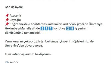 Bakan Kurum: Ümraniye'de 591 konut ve 28 iş yerinin dönüşümünü tamamladık