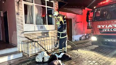 Edirne'de Apartman Dairesinde Yangın