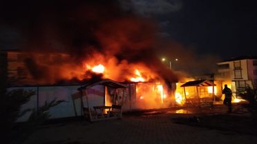 Erzincan'da Şantiyede Yangın