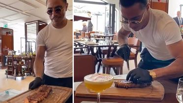 Uzun süredir ortalarda gözükmeyen Nusret yeni şubesinde bizzat servise çıktı 