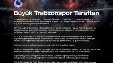 Trabzonspor'dan Taraftara Teşekkür Mesajı