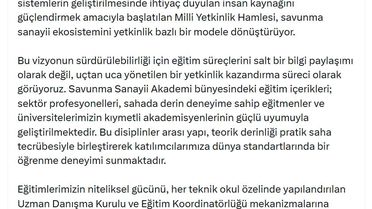 Savunma Sanayi Akademisi'nde Eğitim Vurgusu