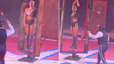 Sirkte yapılan tehlikeli gösteri yürekli ağza getirdi