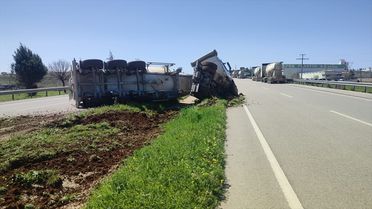 Beton Mikseri Devrildi, Yaralanan Yok