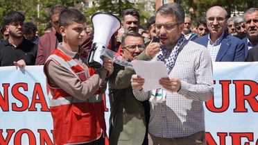 Van'da Küresel Sumud Filosu'na Destek Gösterisi