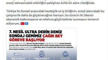 Türkiye'nin Yeni Sondaj Gemisi Çağrı Bey Somali'ye Ulaştı