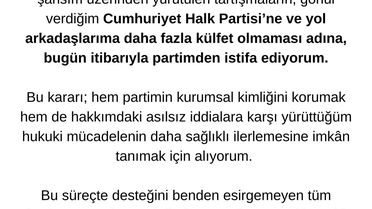 Hasbi Dede CHP'den İstifa Etti