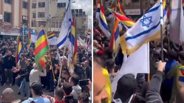 Suriye'nin güneyinde bir grup Dürzi, ülkeden ayrılma talebiyle İsrail bayraklı gösteri düzenledi