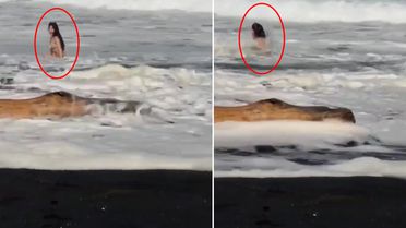 Video çeken fenomen akıntıya kapılarak gözden kayboldu