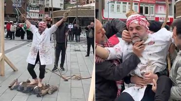 Kent meydanında panik anları! Protesto sırasında boğuluyordu