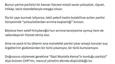 Cumhurbaşkanı Erdoğan: CHP Genel Başkanı yolsuzluk, rüşvet, irtikap, taciz skandallarıyla meşgul olsun