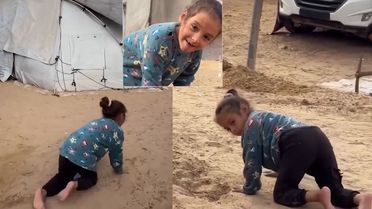 Gazze'de insani dram! Her şeye rağmen gülümsedi