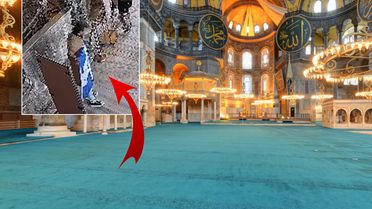 Ayasofya'da alçak provokasyon! Polis iki Yunan'ı hemen yakaladı