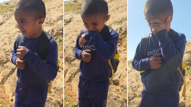 İsrail okul yollarını kapattı, küçük çocuk gözyaşlarına boğuldu