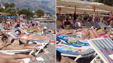 Antalya'da sıcak havayı gören Rus turistler plajlara akın etti