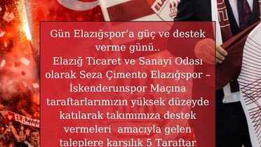 Elazığspor Taraftarına Otobüs Desteği