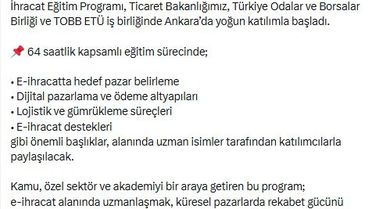 E-İhracat Eğitim Programı Başladı