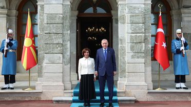 Cumhurbaşkanı Erdoğan, Kuzey Makedonya Cumhurbaşkanı Davkova'yı kabul etti