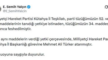 MHP Kütahya İl Teşkilatı Feshedildi