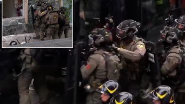 Güpegündüz film gibi soygun! 25 rehineyi bırakırken bakın nasıl kaçtılar