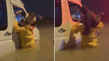 Adana sular altında kaldı! Minibüste mahsur kalan çocuklar böyle kurtarıldı