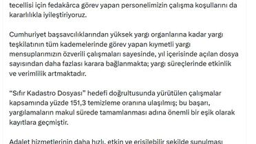Adalet Bakanı Gürlek: Yargı süreçlerinde etkinlik ve verimlilik artıyor