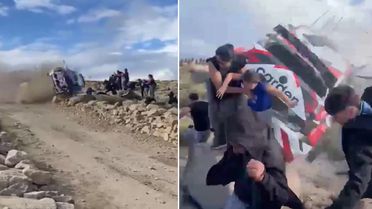 Rallide korkun&ccedil; kaza! Ara&ccedil; seyircilerin arasına daldı