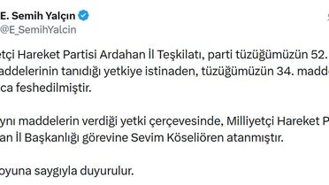 MHP Ardahan Teşkilatı Feshedildi
